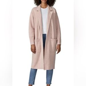 JCrew Womens Small  Pink Long Sweater Open Front Cardigan Wool/Cotton Blend NEW